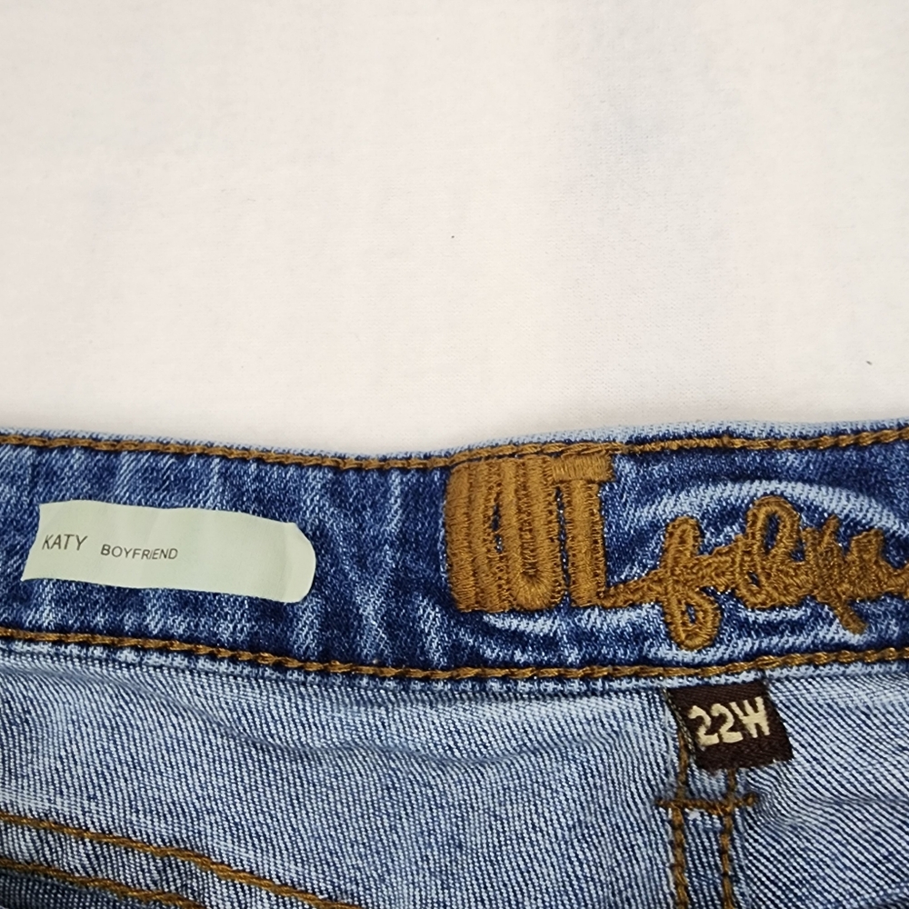 Kut from the Kloth Katy Boyfriend Jeans Womens 22W Blue Distressed KP799GC4R - Picture 3 of 14